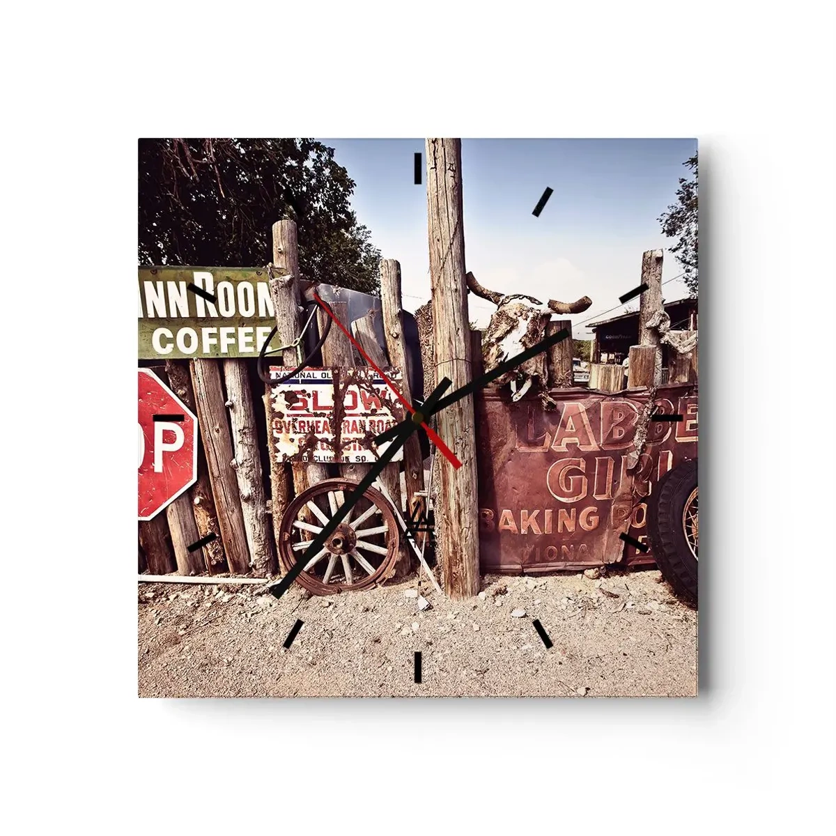 Horloge murale - Pendule murale - Et le temps s'est arrêté - 40x40 cm