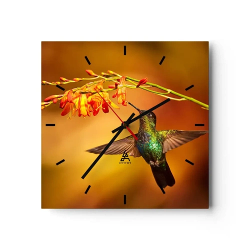 Horloge murale - Pendule murale - Un messager de lumière selon les Mayas - 40x40 cm