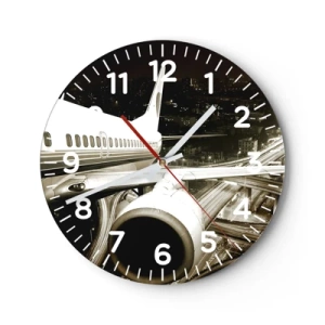 Horloge murale - Pendule murale - Vole dans la nuit - 30x30 cm