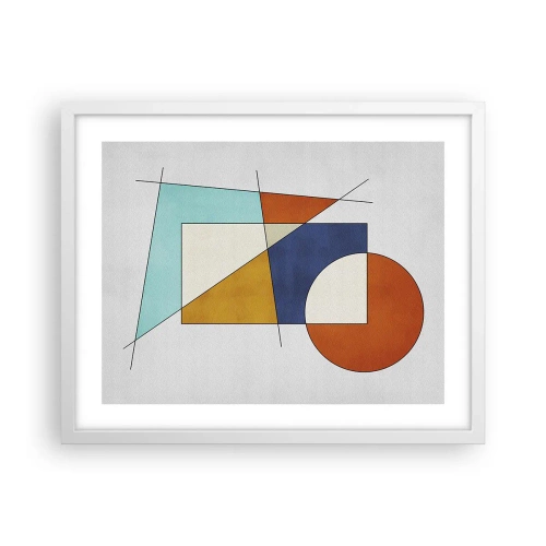 Affiche dans un cadre blanc - Poster - Abstraction : plaisir moderniste - 50x40 cm