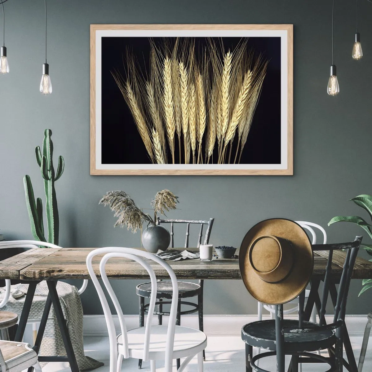 Affiche dans un chêne clair - Poster - Magie rustique - 91x61 cm