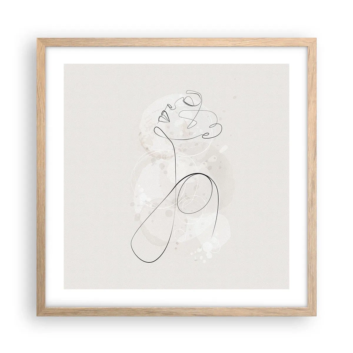 Affiche dans un chêne clair - Poster - Spirale de beauté - 50x50 cm