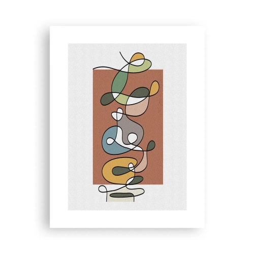 Affiche - Poster - Abstraction : danse colorée - 30x40 cm