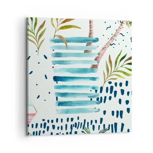 Impression sur toile - Image sur toile - Des vacances sous les palmiers - 60x60 cm
