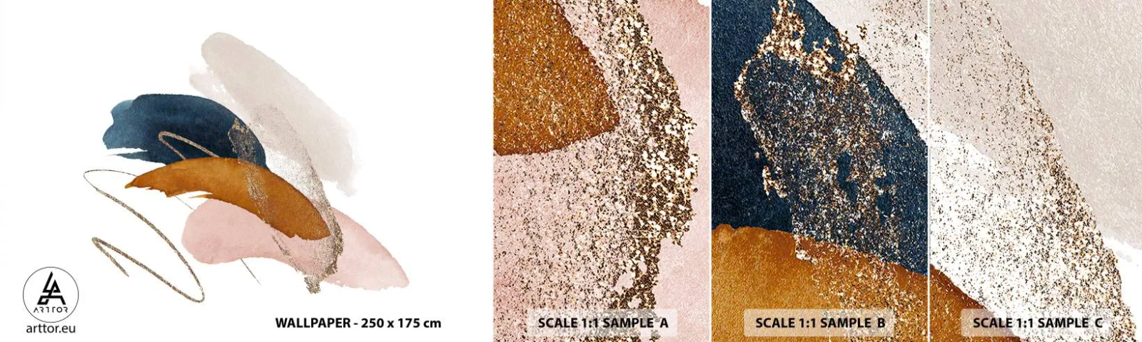 Échantillon De Papier Peint Standard Eco - Composition ailée - Abstraction, Morceau, Conception - 100x30 cm