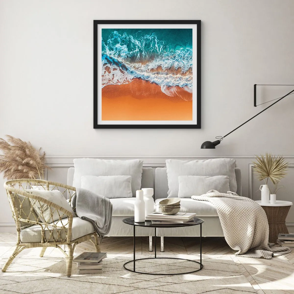 Affiche dans un cadre noir - Poster - Toujours ensemble - 30x30 cm