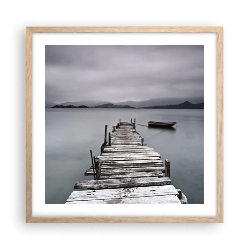 Affiche dans un chêne clair - Poster - Tu peux partir demain - 50x50 cm