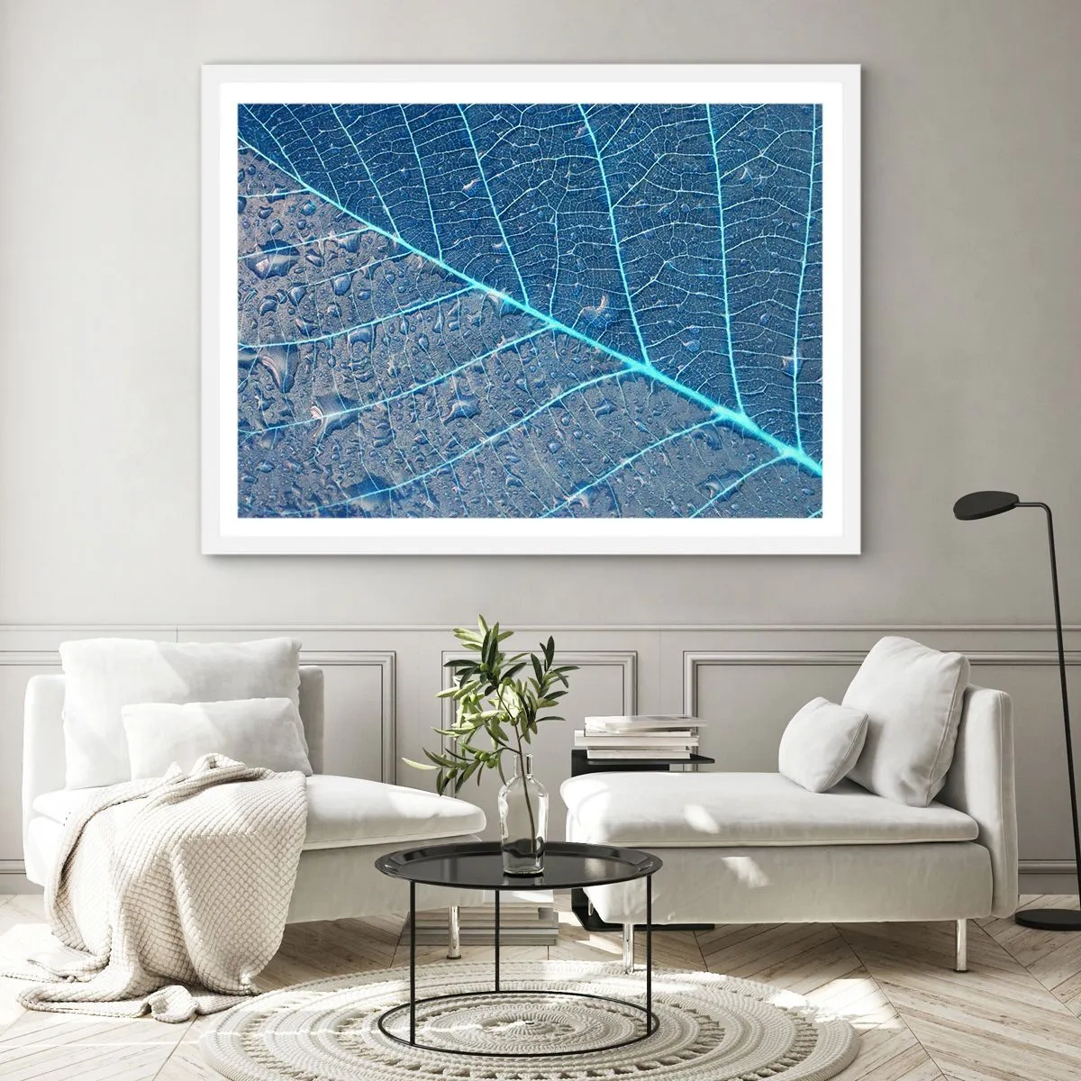 Affiche dans un cadre blanc - Poster - La vie en bleu - 40x30 cm