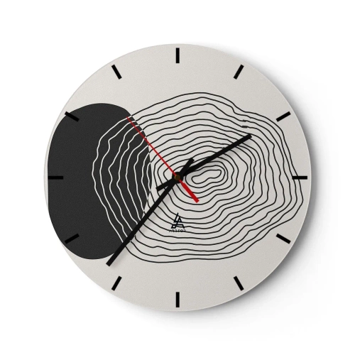 Horloge murale - Pendule murale - Lignes abstraites formant des motifs concentriques sur un fond clair. - 30x30cm - Durabilité et oscillation - Décoration murale moderne pour le salon, la cuisine et la chambre ARTTOR