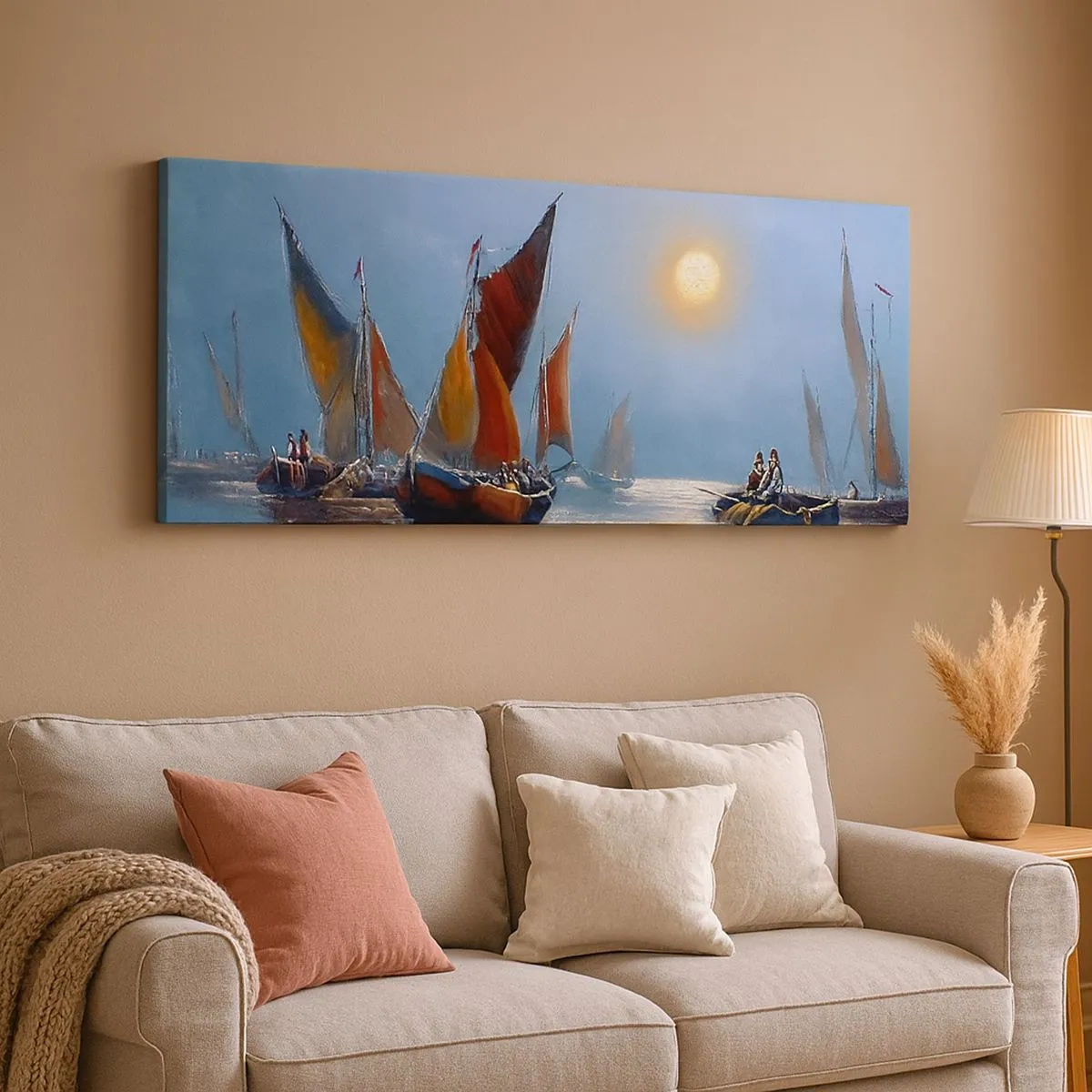 Impression sur toile - Image sur toile - Pêche de nuit - 100x40 cm