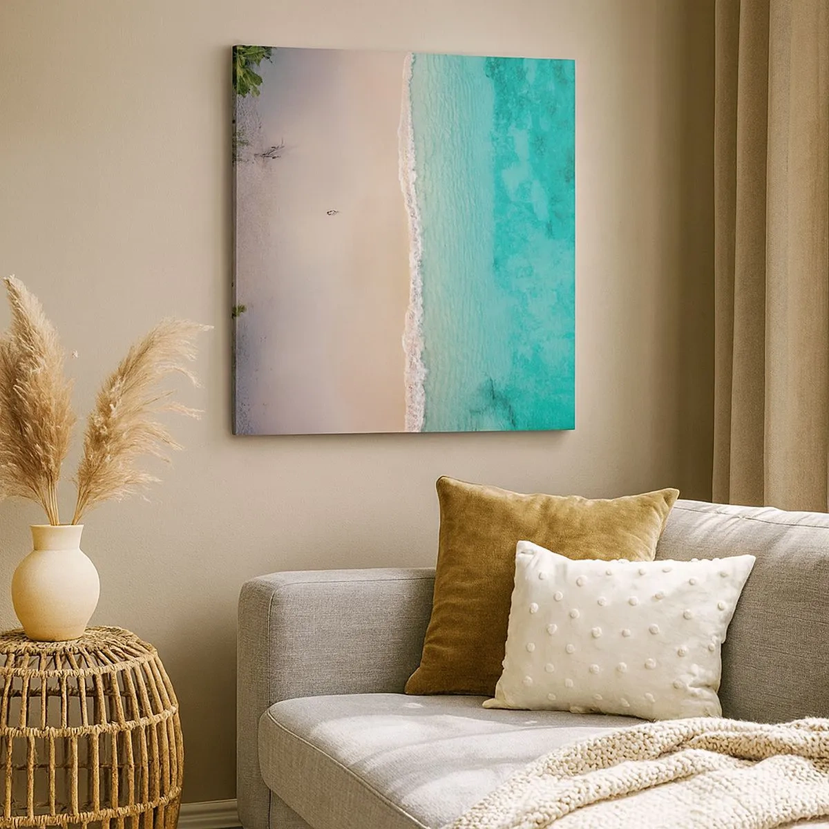 Impression sur toile - Image sur toile - Plage paradisiaque - 30x30 cm