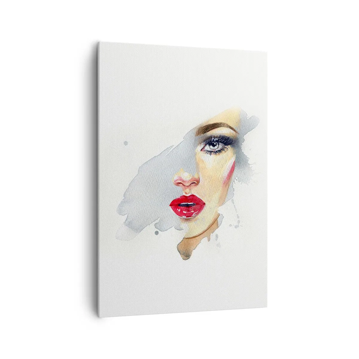 Impression sur toile - Image sur toile - Portrait à l'aquarelle d'une femme au regard intense. - 70x100cm - Reflet dans une goutte d'eau - Décoration murale moderne pour le salon et la chambre ARTTOR