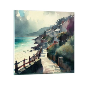 Impression sur verre - Image sur verre - Ville méditerranéenne - 30x30 cm