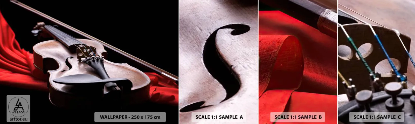 Échantillon de Papier Peint Autocollant Deluxe Sticker - Musique des sentiments - Musique, Violon, Un instrument de musique - 100x30 cm