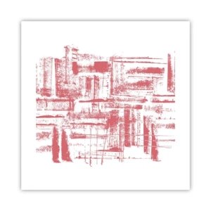 Affiche - Poster - La ville rouge - 40x40 cm