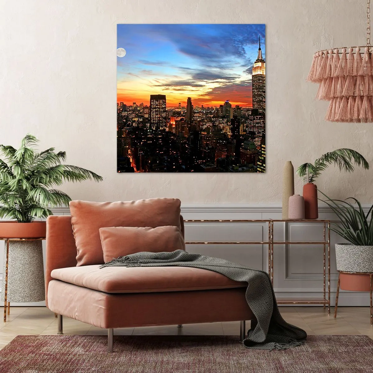 Impression sur toile - Image sur toile - Nuit américaine lumineuse - 40x40 cm