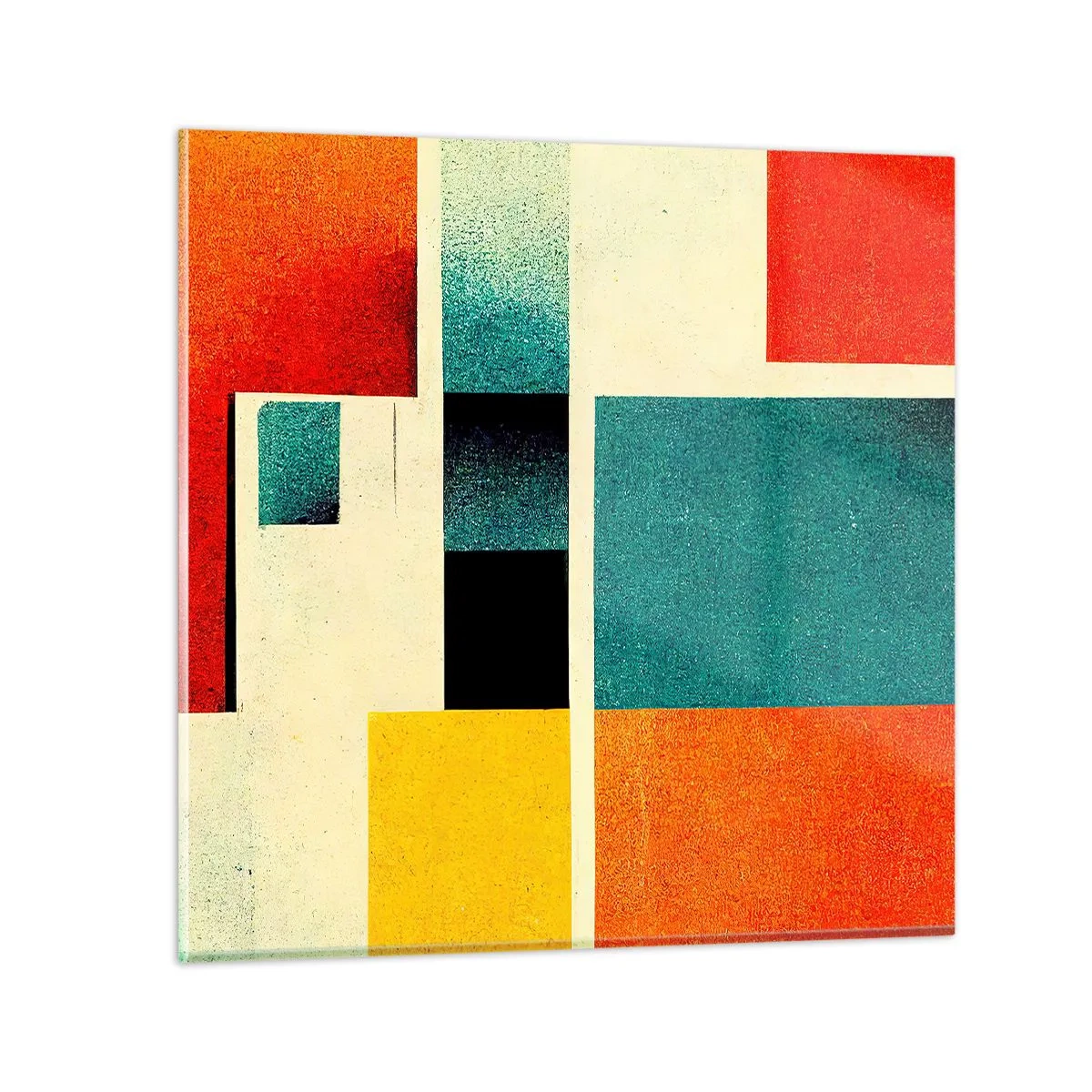 Impression sur verre - Image sur verre - Abstraction géométrique – bonne énergie - 30x30 cm