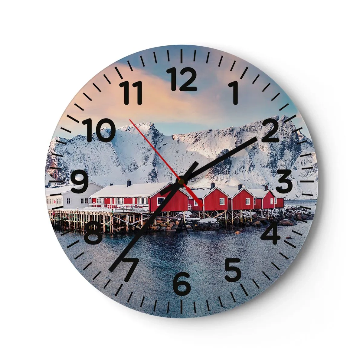 Horloge murale - Pendule murale - Retraite dans le nord - 30x30 cm