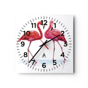 Horloge murale - Pendule murale - Rendez-vous rose - 30x30 cm