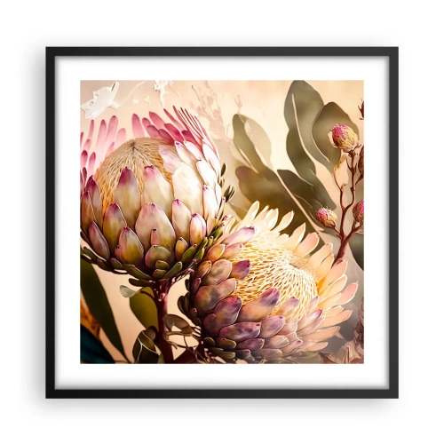 Affiche dans un cadre noir - Poster - Tendrement embrassé - 50x50 cm