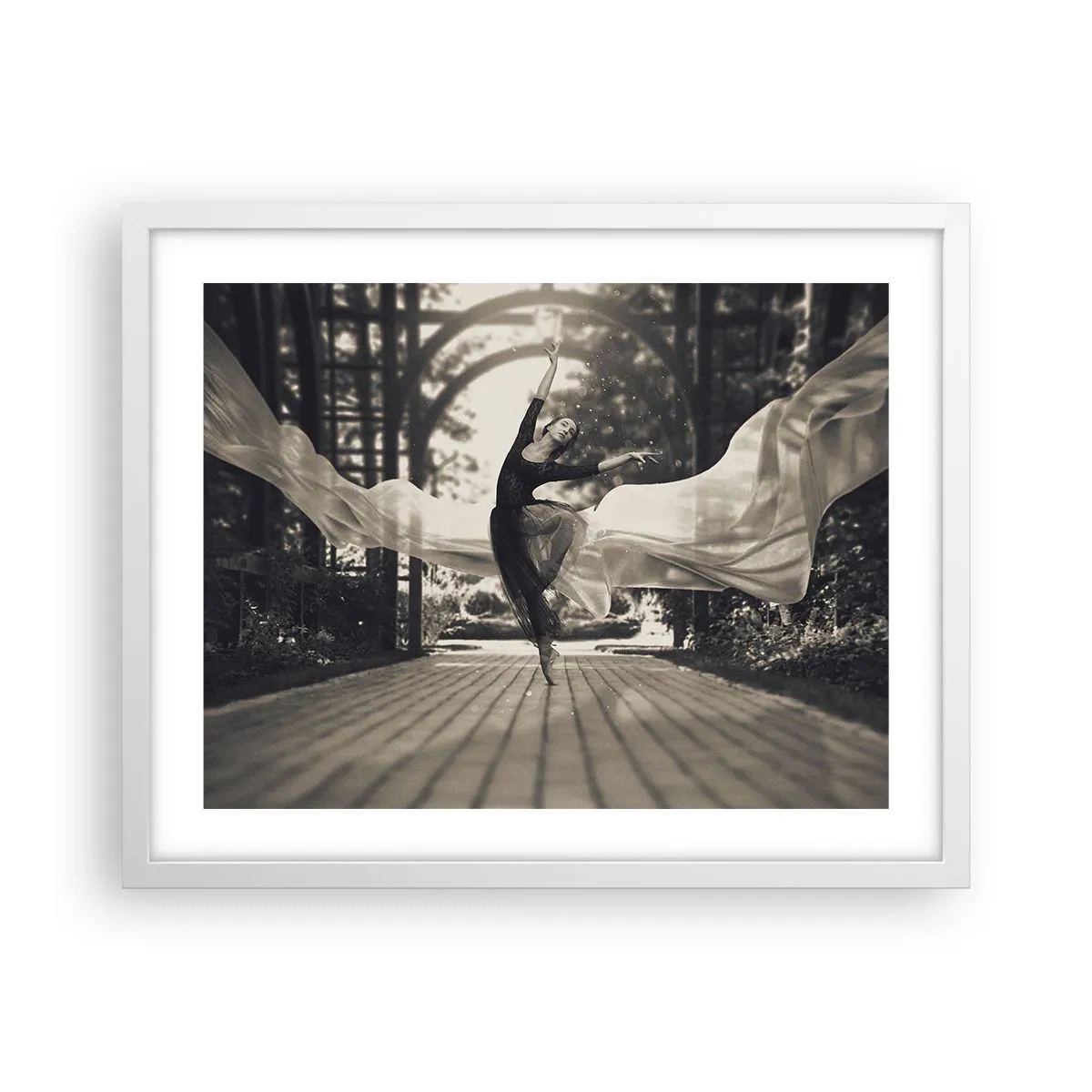 Affiche dans un cadre blanc - Poster - La danse de l'esprit jardin - 50x40 cm
