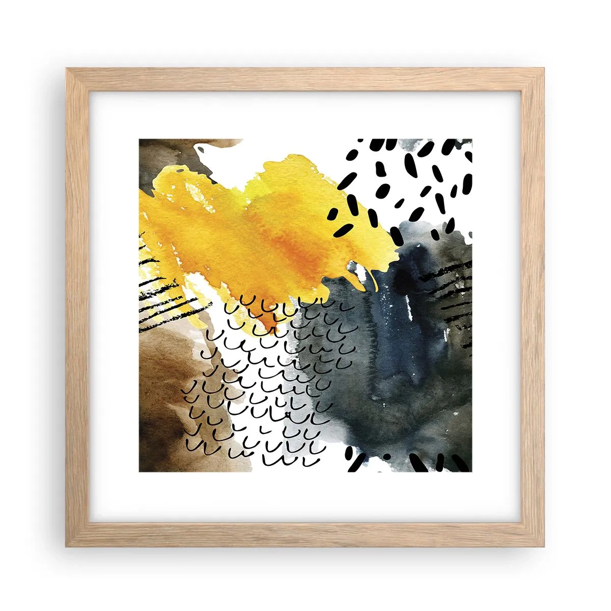 Affiche dans un chêne clair - Poster - Rencontre des éléments - 30x30 cm