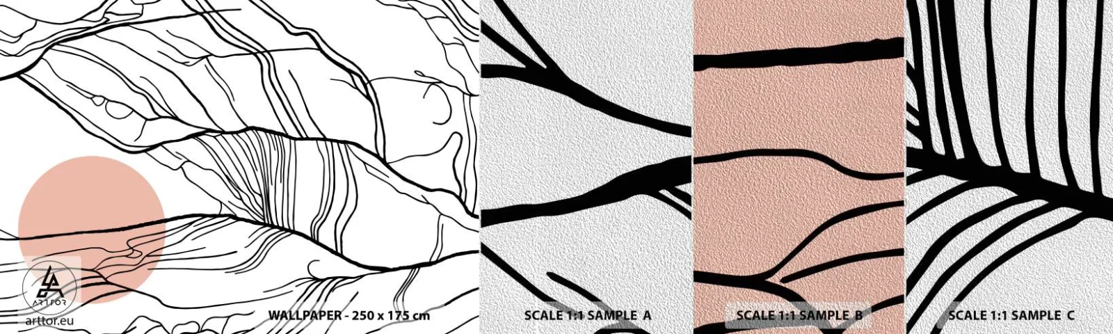 Échantillon de Papier Peint Premium Sand - Dans un réseau de brindilles - Abstraction, Graphique, Conception - 100x30 cm