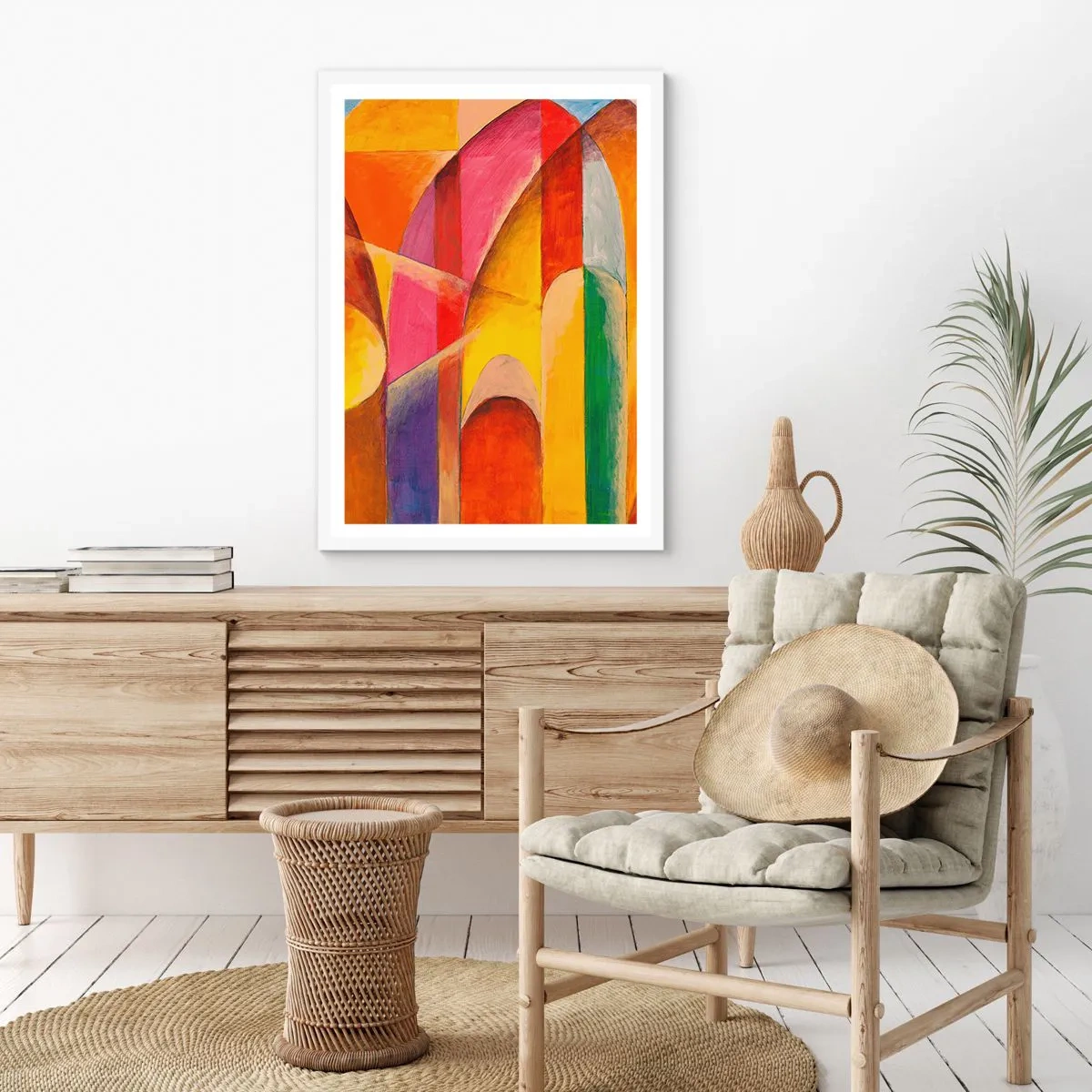Affiche dans un cadre blanc - Poster - Cathédrale du soleil - 30x40 cm