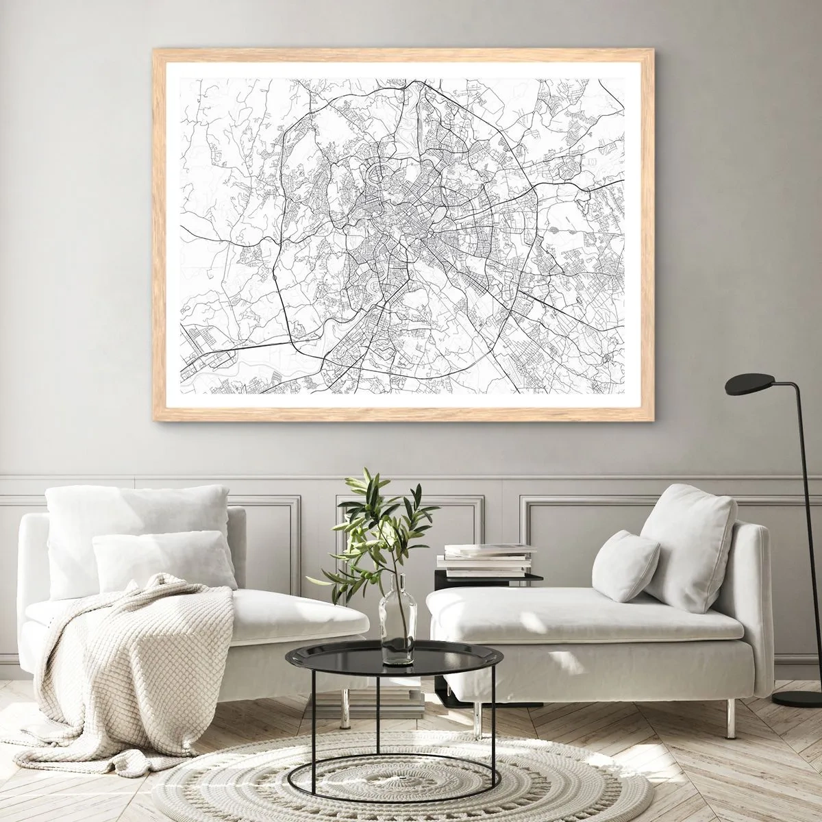 Affiche dans un chêne clair - Poster - Cercle romain - 91x61 cm