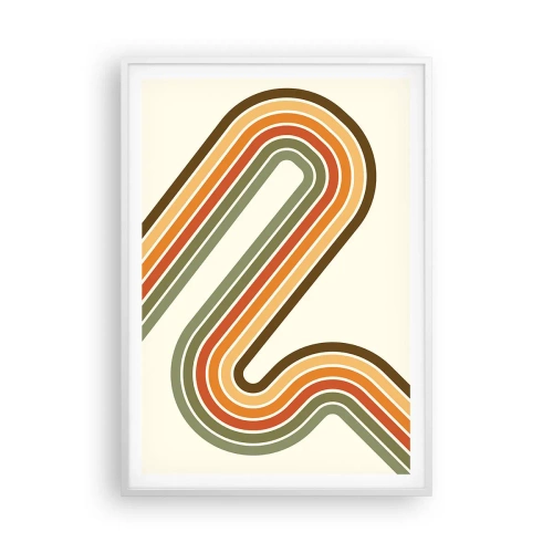 Affiche dans un cadre blanc - Poster - En zig zag vers le but - 70x100 cm