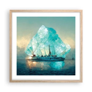 Affiche dans un chêne clair - Poster - Diamant arctique - 50x50 cm