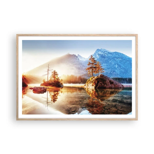 Affiche dans un chêne clair - Poster - La nature sous un nouveau jour - 100x70 cm