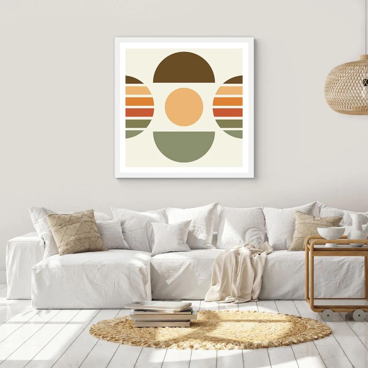 Affiche dans un cadre blanc - Poster - Dans les coulaurs de la terre - 60x60 cm