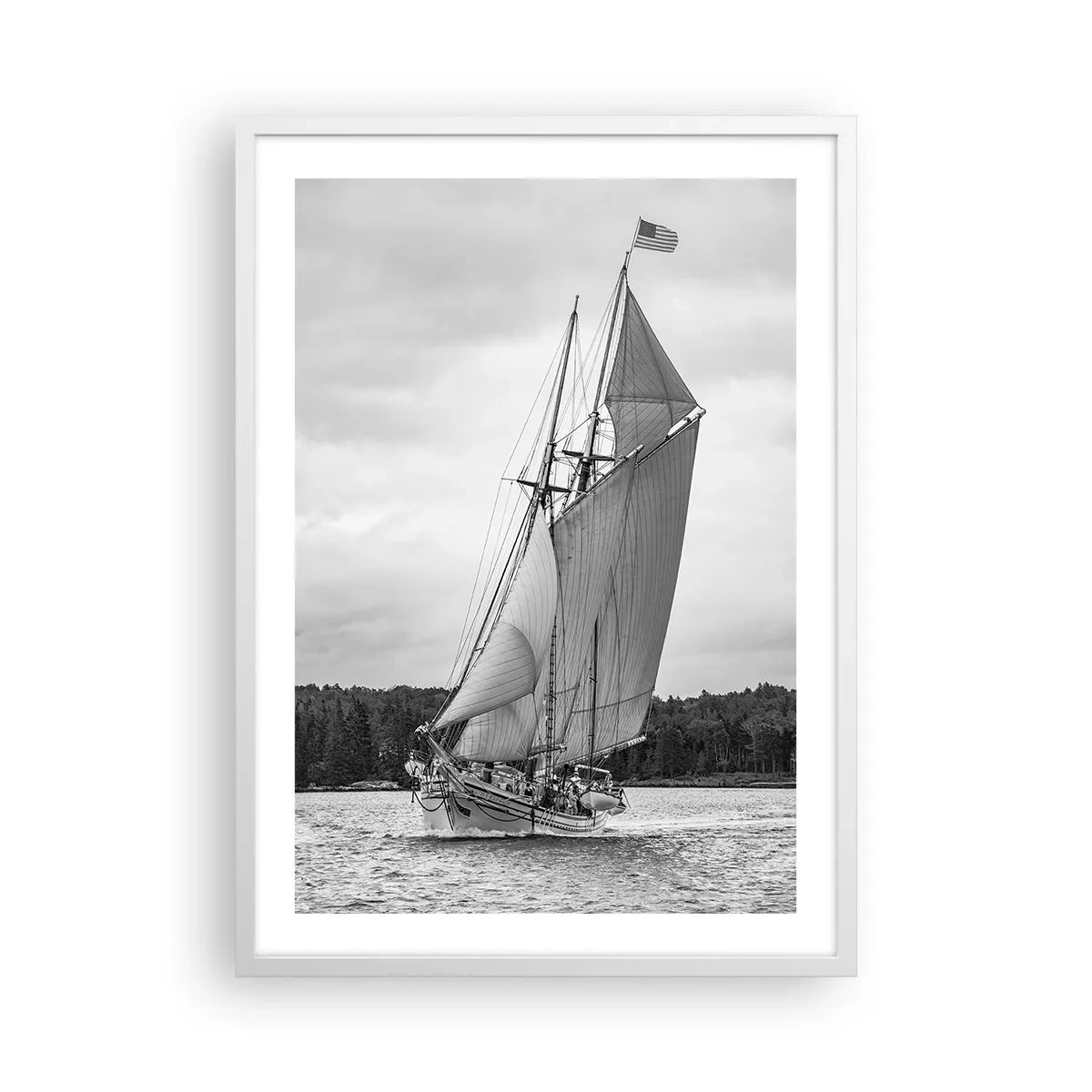 Affiche dans un cadre blanc - Poster - Frères du vent - 50x70 cm