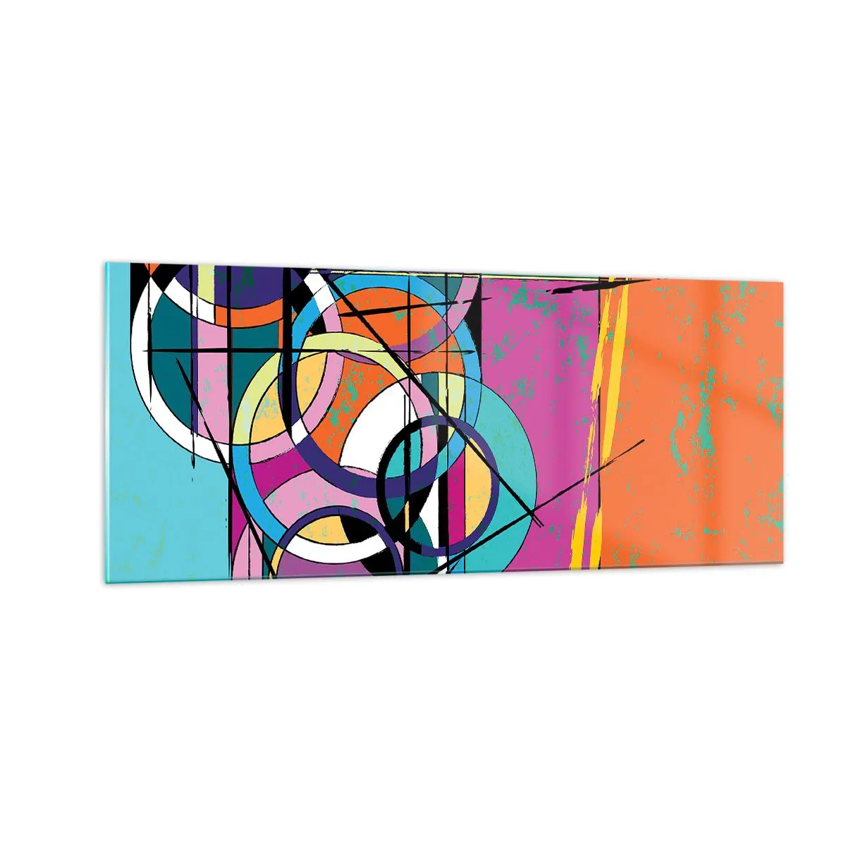 Impression sur verre - Image sur verre - Roues sur roues - 100x40 cm
