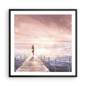 Affiche dans un cadre noir - Poster - A la lumière d'un rêve - 60x60 cm