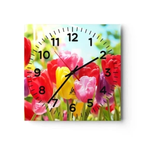 Horloge murale - Pendule murale - C'est nous, les couleurs de Mai! - 40x40 cm