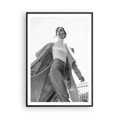 Affiche dans un cadre noir - Poster - Tu viens avec moi? - 70x100 cm