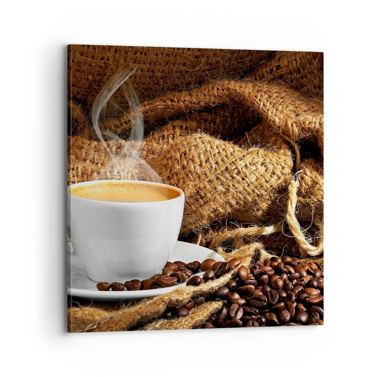 Impression sur toile - Image sur toile - L'odeur du moka et la densité du miel liquide - 70x70 cm