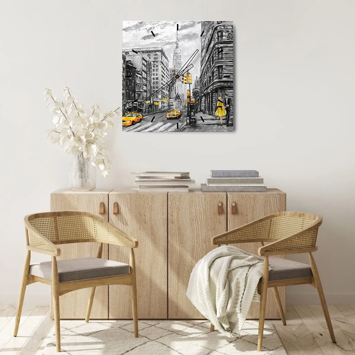 Horloge murale - Pendule murale - Une histoire new-yorkaise - 30x30 cm