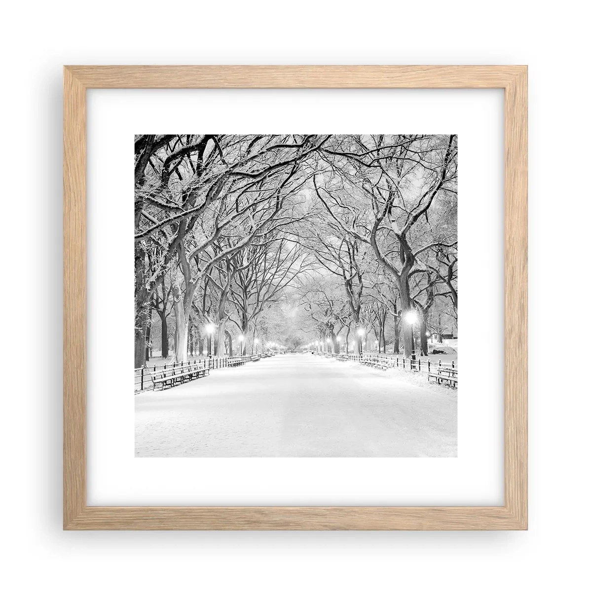 Affiche dans un chêne clair - Poster - Les quatres saisons – l’hiver - 30x30 cm