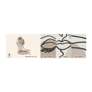 Échantillon de Papier Peint Premium Canvas - Une certaine ligne de beauté - Abstraction, Visage de femme, Graphique - 100x30 cm