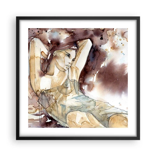 Affiche dans un cadre noir - Poster - D'humeur lilas - 50x50 cm