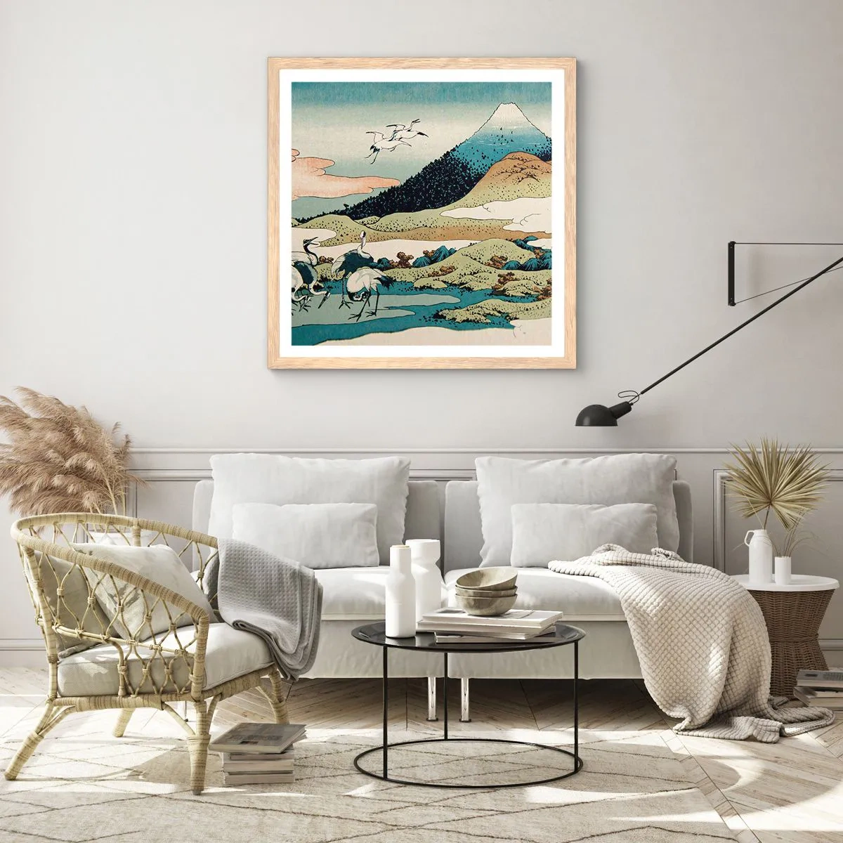 Affiche dans un chêne clair - Poster - Avec une âme japonnaise - 40x40 cm