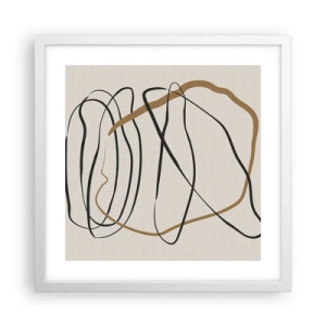 Affiche dans un cadre blanc - Poster - Composition – danse en boucle - 40x40 cm