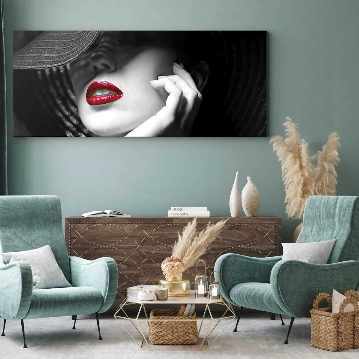 Impression sur toile - Image sur toile - Étude écarlate - 100x40 cm