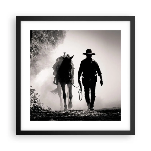 Affiche dans un cadre noir - Poster - Matinée texane - 40x40 cm