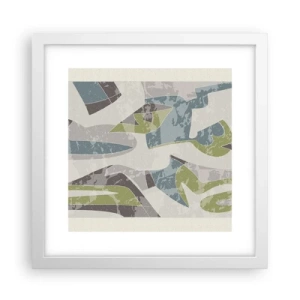 Affiche dans un cadre blanc - Poster - Composition derrière la vitre - 30x30 cm