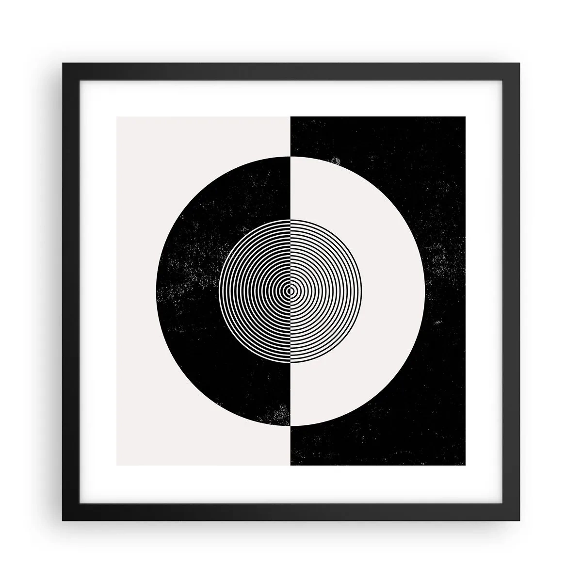 Affiche dans un cadre noir - Poster - Harmonie de noir et blanc - 40x40 cm