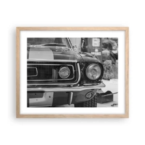 Affiche dans un chêne clair - Poster - Conduire dur - 50x40 cm